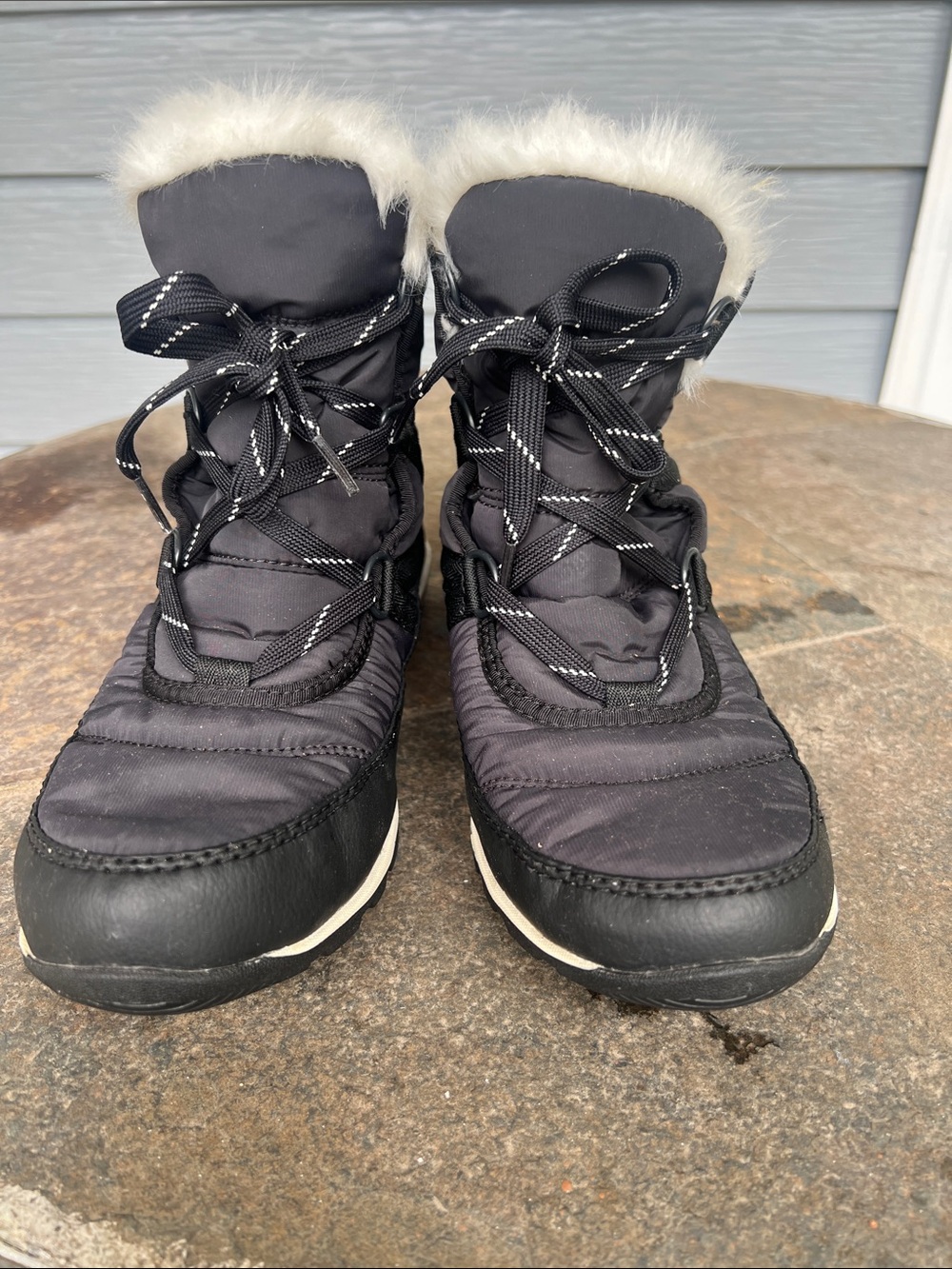 Sorel Whitney Short Lace Waterproof Winter Boots Black Size 9 - Picture 2 of 8